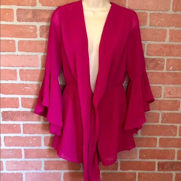 She and Sky Other - She + Sky Magenta Shorts Romper Silk Blend